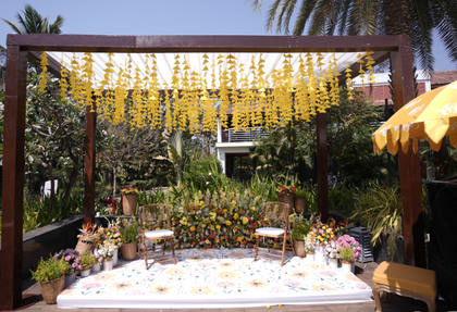 Backdrop and Ceiling — Haldi decor — Planet Hollywood